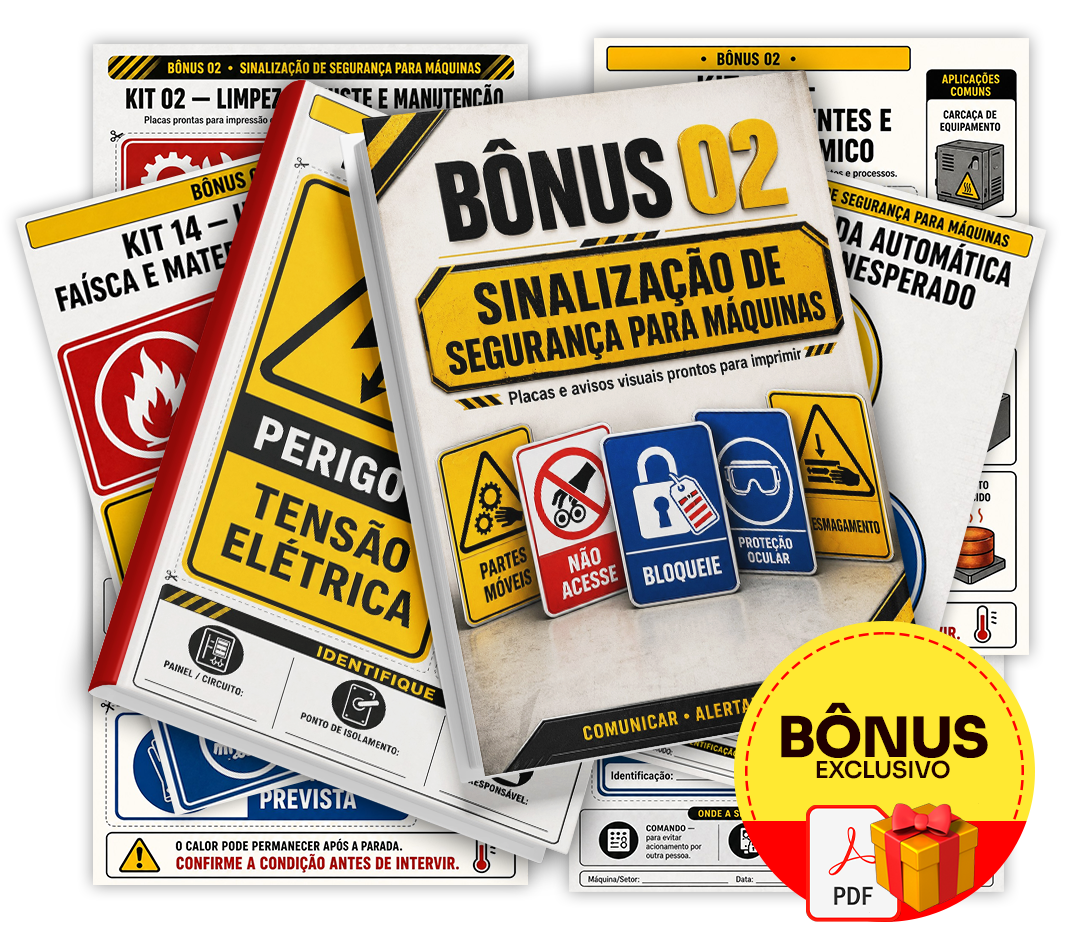 Mockup do bônus Sinalização de Segurança para Máquinas